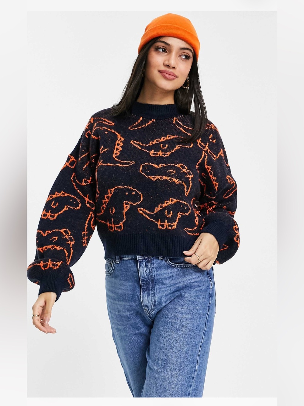 NWOT ASOS DESIGN Sweater in Dinosaur Pattern